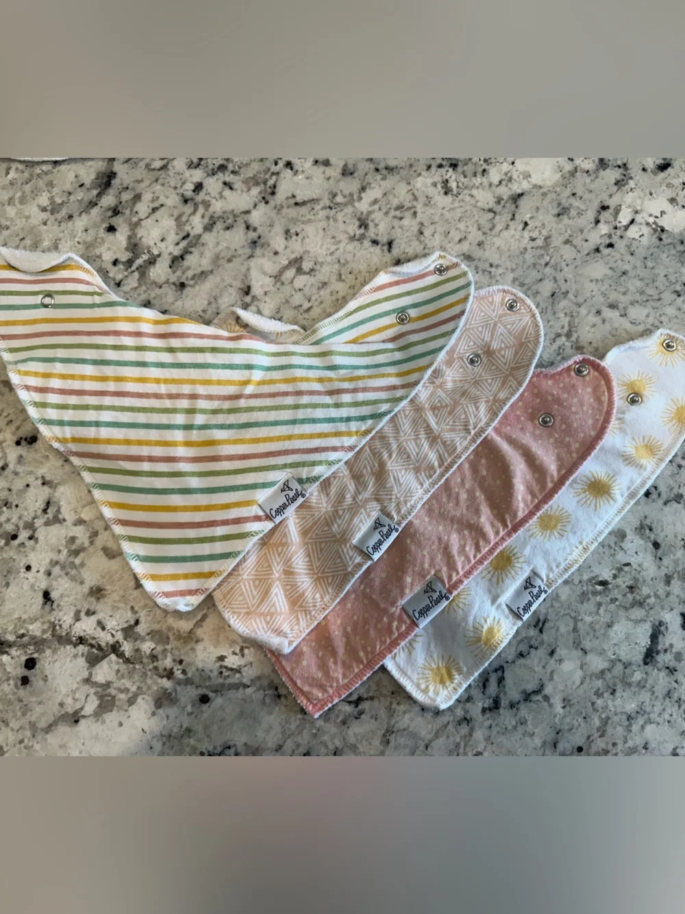 Baby Multi-Pattern Bib Set - Yellow, Pink, Green, White